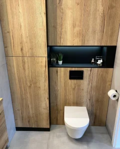 gradal.pl meble na wymiar | łazienka z zabudową geberit i podświetleniem LED z czujką na ruch